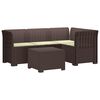 vidaXL 4-Persoons Tuinbank met Kussens Rieten Look PP Bruin