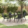 vidaXL Tuin eettafelset 5 pcs Zwart Poedercoating staal