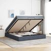 vidaXL Ottoman bed met matras 180x200cm fluweel donkergrijs