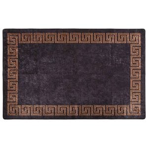 vidaXL Vloerkleed wasbaar 160x230 cm zwart en goudkleurig