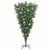 vidaXL Ondersteboven Kunst Kerstboom met Ballenset Groen 180 cm PVC
