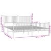 vidaXL Bedframe met hoofd- en voeteneinde metaal wit 183x213 cm