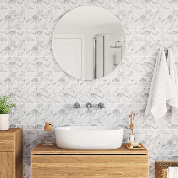 vidaXL Subway Tegel 20 pcs Wit Marmer 30,5 x 30,5 cm