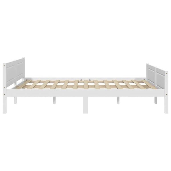 vidaXL Bedframe massief grenenhout wit 140x200 cm