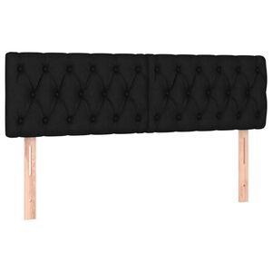 vidaXL Hoofdborden 160x7x78/88 cm stof zwart