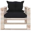 vidaXL 6-delige Loungeset met kussens pallet grenenhout