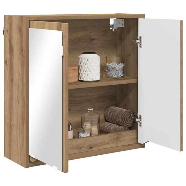vidaXL Badkamer spiegelkast Artisan Eiken 60 x 20 x 60 cm Bewerkt hout