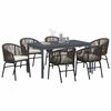 vidaXL Tuin eettafelset 7 pcs Bruin poly rattan