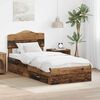 vidaXL Bedframe met hoofdeinde Oudhout 100 x 200 cm Bewerkt hout