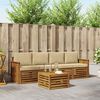vidaXL Sofa-Sets 5 pcs Natuurlijk en Beige Massief Acaciahout