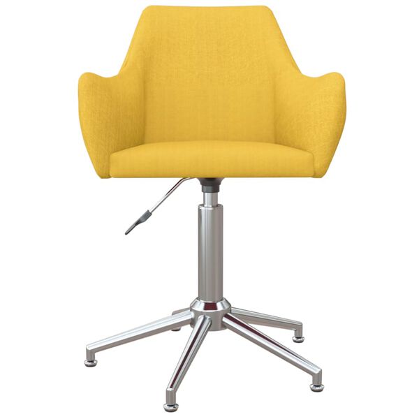 vidaXL Eetkamerstoelen draaibaar 6 st stof geel