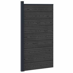 vidaXL Hekpaneel 95 x 186 cm WPC en Aluminium Zwart