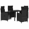 vidaXL Bank tafel set 5 st Zwart PE Rattan en Poeder-Coated Staal