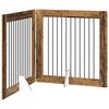 vidaXL Opvouwbaar hondenhek met standaards 2 pcs Oud hout 200,5 cm
