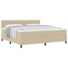 vidaXL Boxspringbed Lichtgrijs en wit. 200 x 200 cm Katoen Stof
