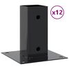 vidaXL Spokkels vierkant 12 st 71x71 mm gepoedercoat staal antraciet