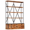 vidaXL Boekenkast 4-laags met 6 lades 122x36x181 cm massief mangohout