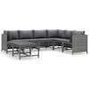 vidaXL 8-delige Loungeset met kussens poly rattan grijs