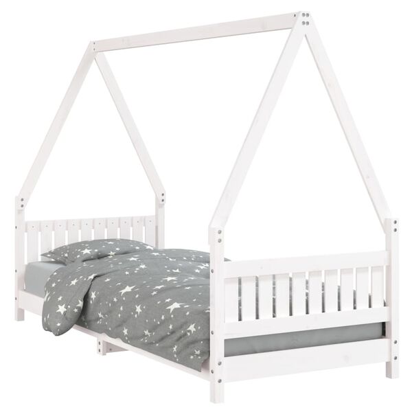 vidaXL Kinderbedframe 80x200 cm massief grenenhout wit