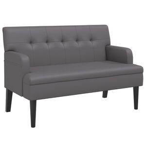 vidaXL Bankje met rugleuning 112x65,5x75 cm kunstleer grijs
