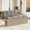 vidaXL Tuin Sofa Set met kussen 9 pcs Beige en Grijs poly rattan