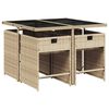 vidaXL 5-delige Tuinset met kussens poly rattan beige