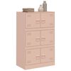vidaXL Dressoir 67x39x107 cm staal roze