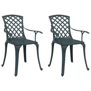 vidaXL Tuinstoelen 2 st gietaluminium groen