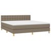 vidaXL Boxspring met matras stof taupe 160x200 cm
