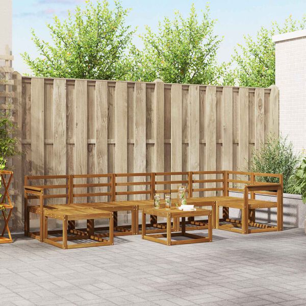 vidaXL Buiten bankenset 8 pcs Naturel Massief Acaciahout