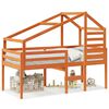 vidaXL Hoogslaper met dak massief grenenhout wasbruin 90x200 cm
