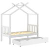 vidaXL Kinderbedframe met lade massief grenenhout 70x140 cm wit
