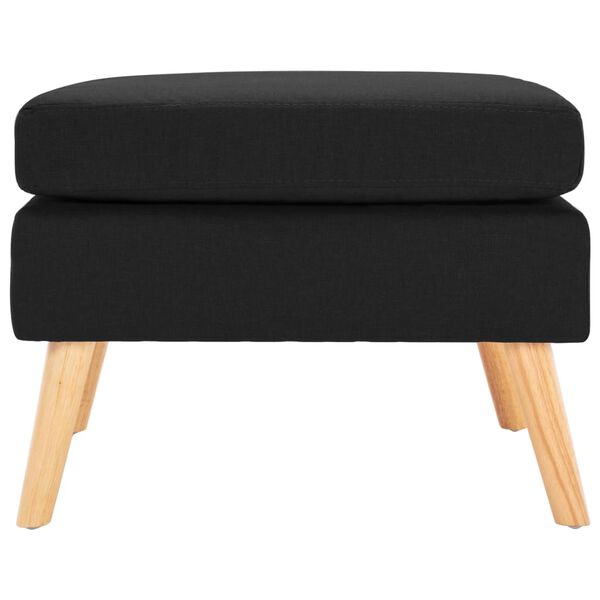 vidaXL Voetenbank stof zwart