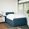 vidaXL Boxspring met matras fluweel donkerblauw 120x200 cm