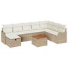 vidaXL Tuin Sofa Set met kussen met opslag 9 pcs Beige Poly riet