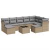 vidaXL 10-delige Loungeset met kussens poly rattan beige