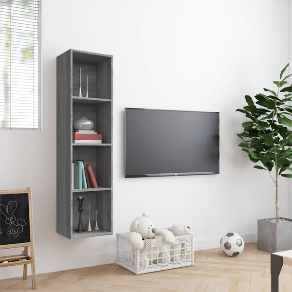 vidaXL Boekenkast / tv-meubel 143x30x36 cm grijs sonoma eikenkleurig