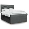 vidaXL Boxspring met matras stof donkergrijs 140x200 cm