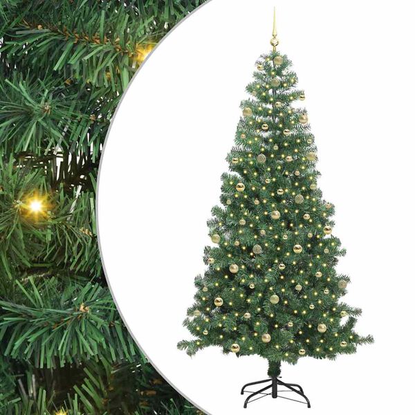 vidaXL Kerstboom met 300 LED met standaard Groen 240 cm PVC
