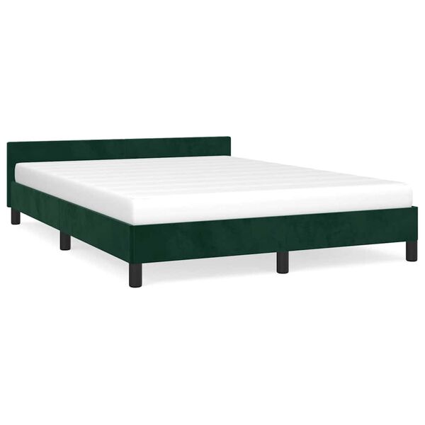 vidaXL Bedframe zonder matras 140x200 cm fluweel donkergroen