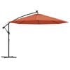 vidaXL Zweefparasol met LED-verlichting 350 cm terracottakleurig