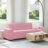 vidaXL | 3-Zits Sofa | met kussen Roze Fluweel