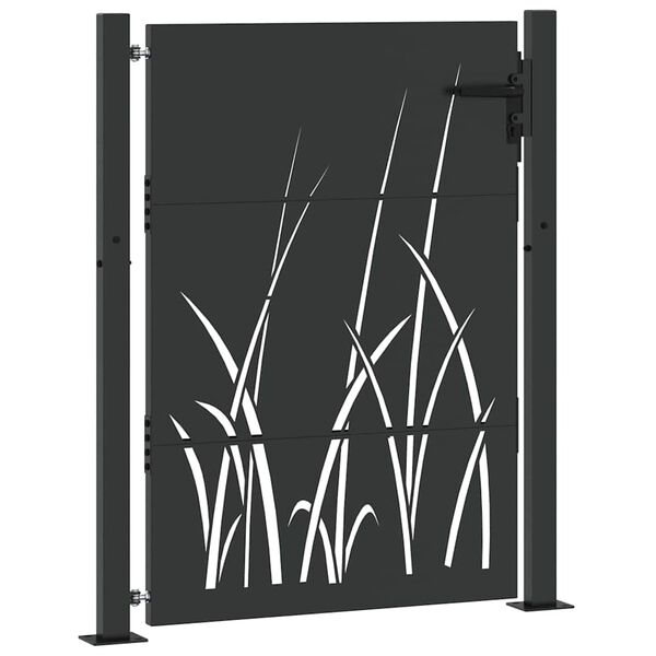 vidaXL Tuinpoort met slot Zwart 85 x 155 cm Poedergecoat staal