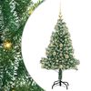 vidaXL Kunstmatige Kerstboom Sneeuw Gevlochten met LED Licht 120 cm