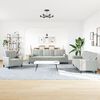 vidaXL 3-delige Loungeset met kussens en bolsters fluweel lichtgrijs