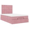 vidaXL Ottoman bed met matrassen en LED's 120x200cm fluweel roze