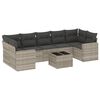vidaXL 8-delige Loungeset met kussens poly rattan lichtgrijs