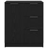 vidaXL Dressoir met lade Zwart Eiken 60 x 30 x 70 cm Bewerkt hout