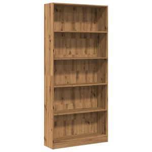 vidaXL Boekenkast 80x24x176 cm bewerkt hout artisanaal eikenkleurig