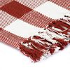 vidaXL Plaid geblokt 220x250 cm katoen steenrood